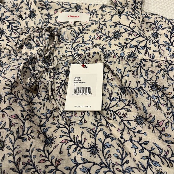 NEW WITH TAGS Xirena Kyra Top Blouse White Blossom Size M - Picture 5 of 6